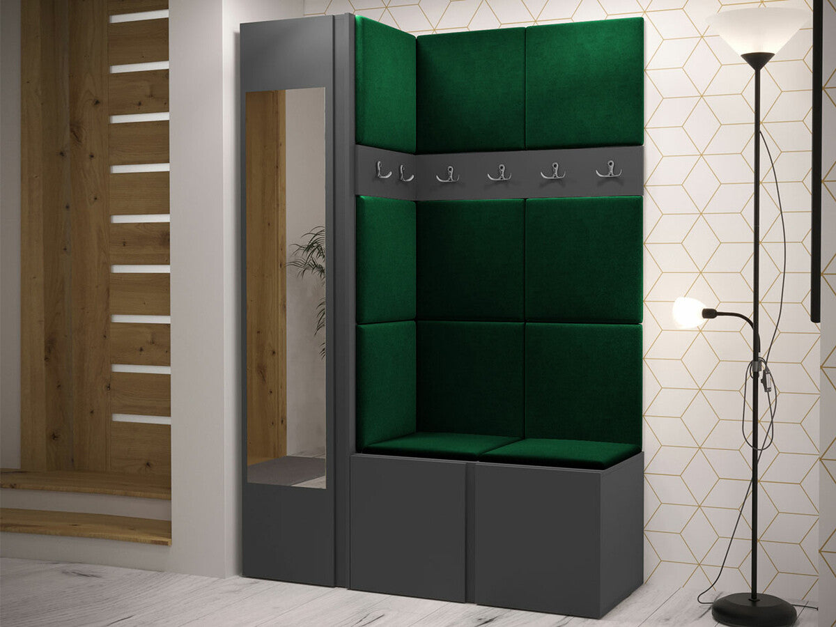 Előszoba garnitúra ORION X (Tavasz X), Keret színe: Grafit, Puha falpanel színe: Manila 35