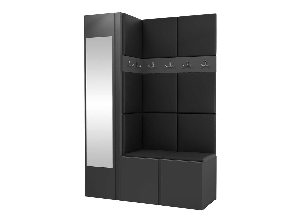 Előszoba garnitúra ORION X (Tavasz X), Keret színe: Grafit, Puha falpanel színe: Öko bőr Soft 011