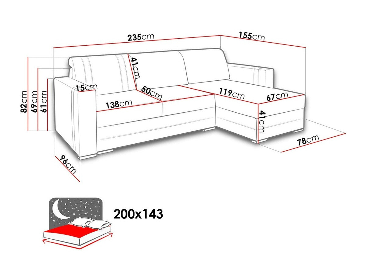 Sarokkanapé Trendy (Serboni), Szín: Inari 91 + Cayenne 1114
