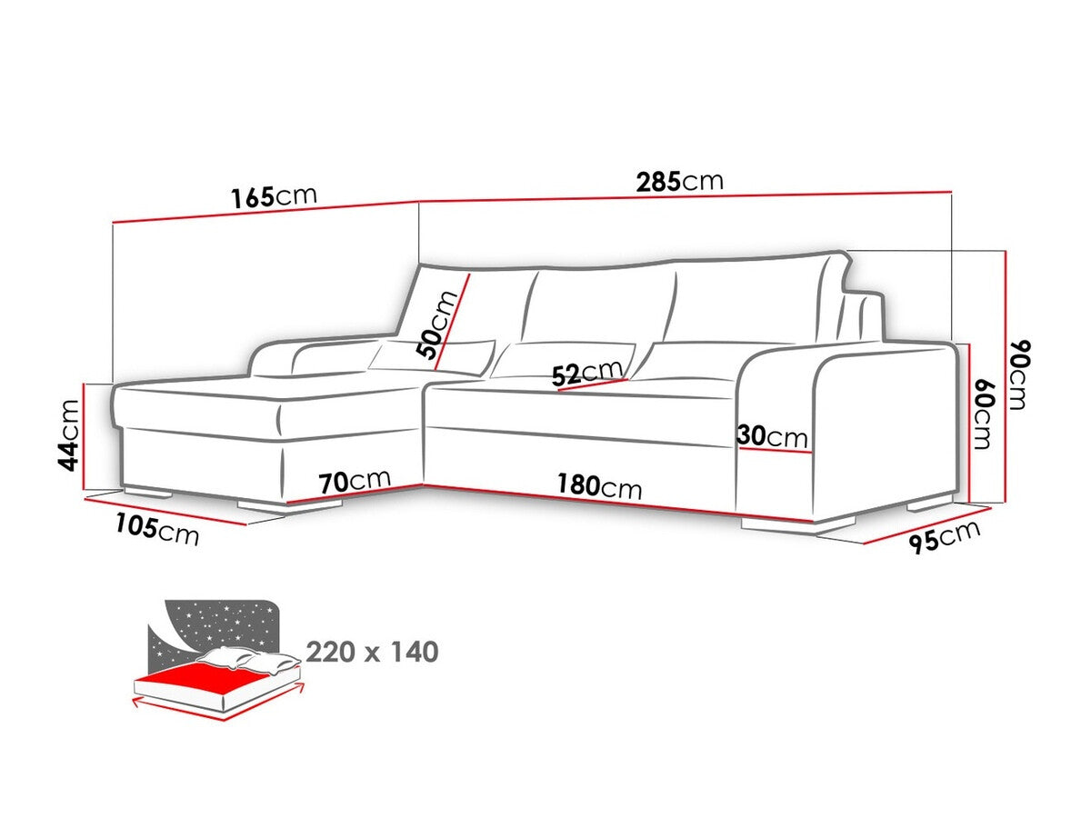 Sarokkanapé Virago (Astral) II, Változatok: Jobbos