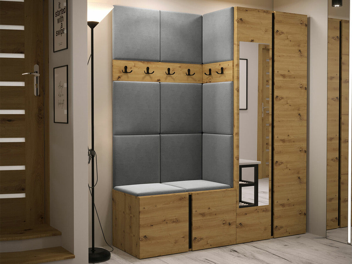 Előszoba garnitúra ORION XII (Tavasz XII), Keret színe: Artisan tölgy, Puha falpanel színe: Manila 16