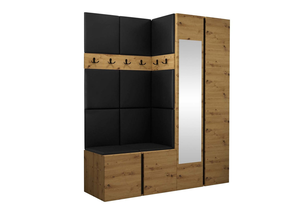 Előszoba garnitúra ORION XII (Tavasz XII), Keret színe: Artisan tölgy, Puha falpanel színe: Öko bőr Soft 011