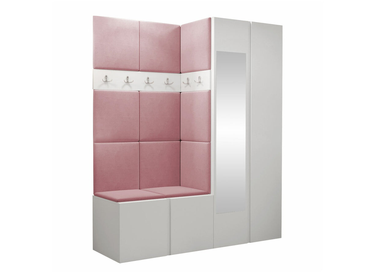 Előszoba garnitúra ORION XII (Tavasz XII), Keret színe: Fehér, Puha falpanel színe: Manila 09