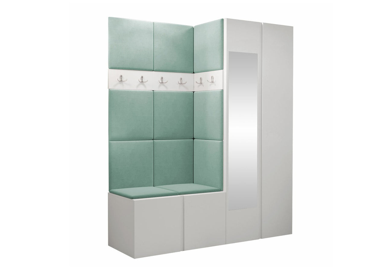 Előszoba garnitúra ORION XII (Tavasz XII), Keret színe: Fehér, Puha falpanel színe: Manila 11