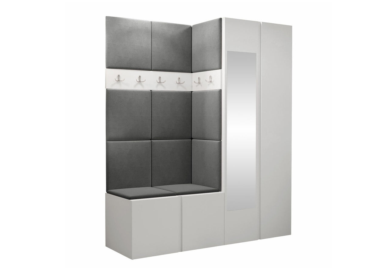 Előszoba garnitúra ORION XII (Tavasz XII), Keret színe: Fehér, Puha falpanel színe: Manila 16