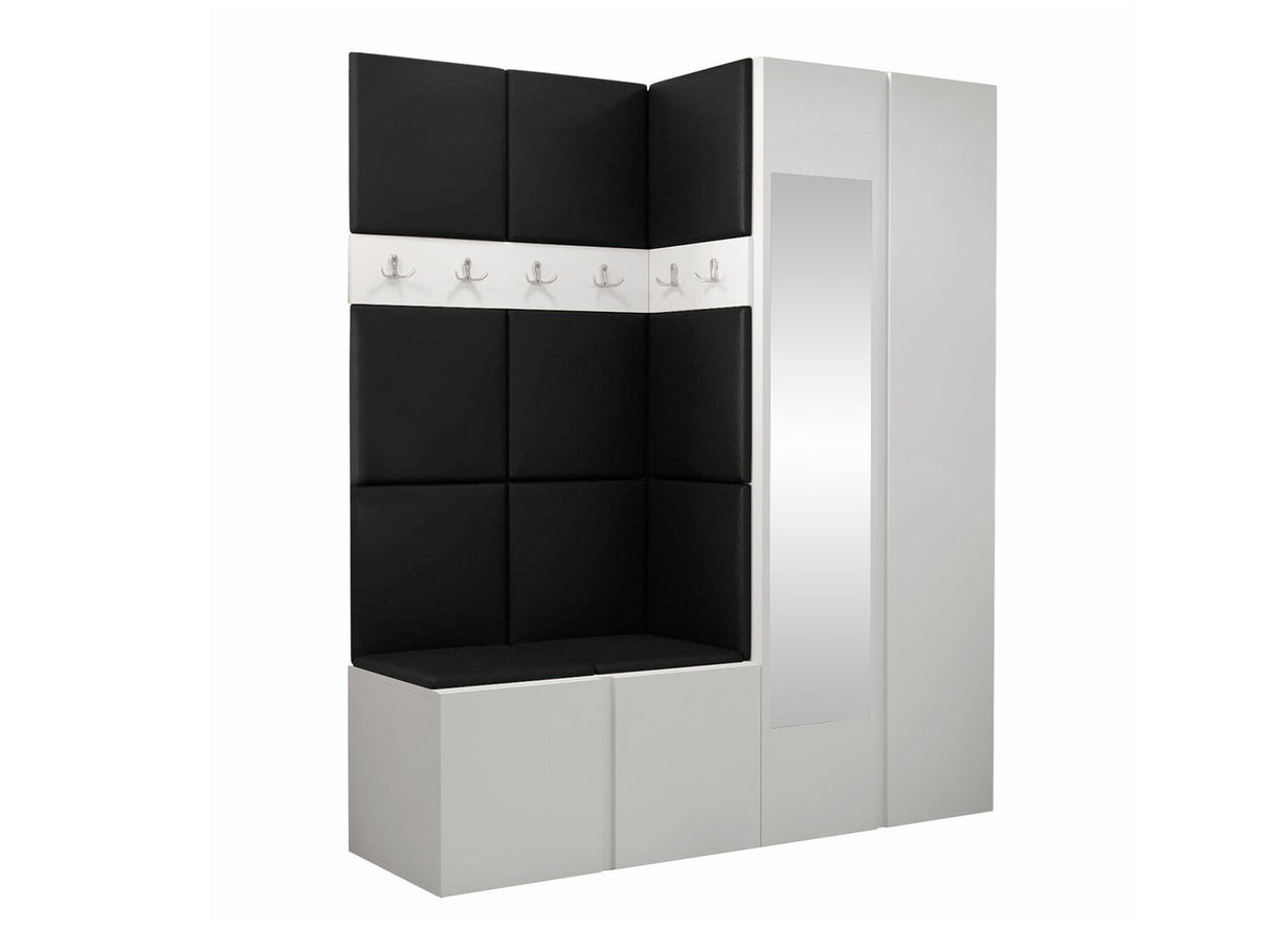 Előszoba garnitúra ORION XII (Tavasz XII), Keret színe: Fehér, Puha falpanel színe: Öko bőr Soft 011