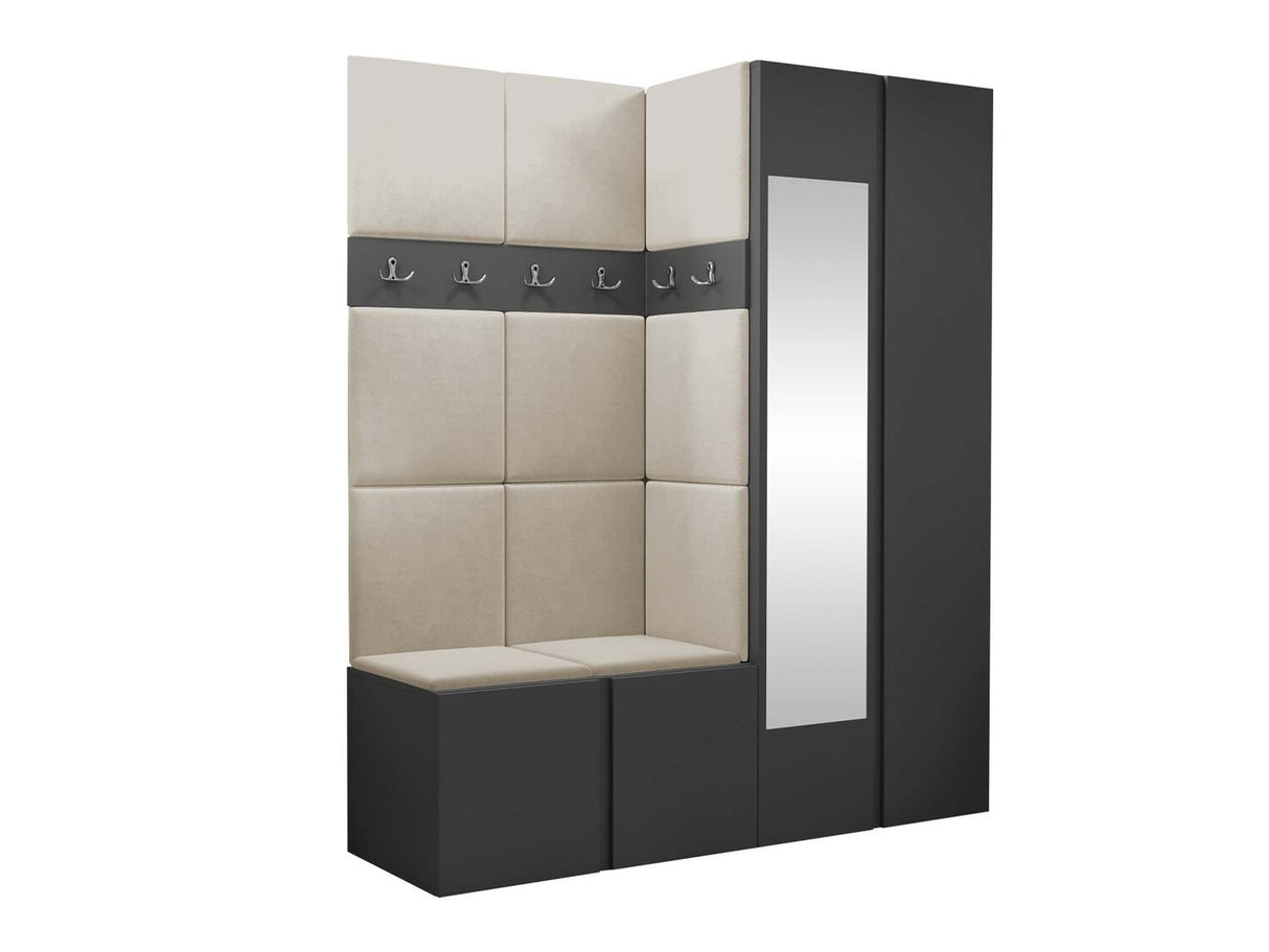 Előszoba garnitúra ORION XII (Tavasz XII), Keret színe: Grafit, Puha falpanel színe: Manila 02