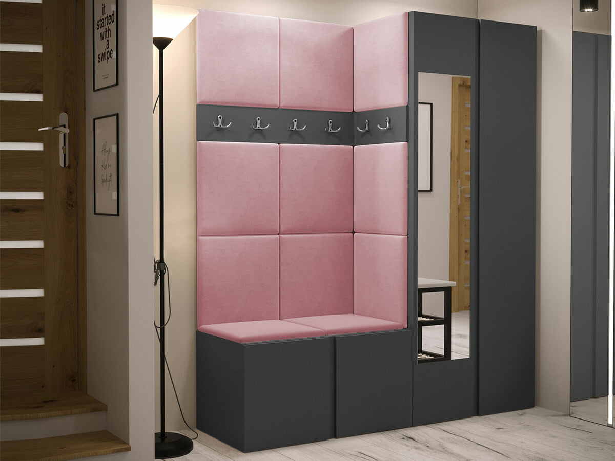 Előszoba garnitúra ORION XII (Tavasz XII), Keret színe: Grafit, Puha falpanel színe: Manila 09