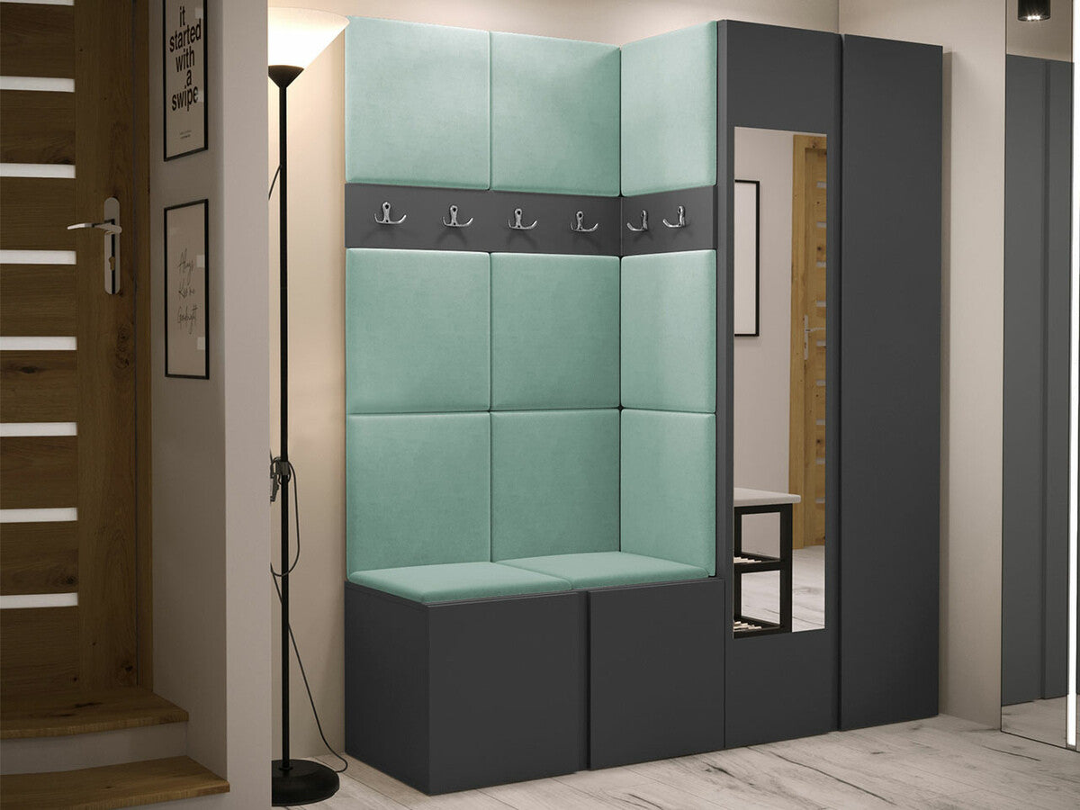 Előszoba garnitúra ORION XII (Tavasz XII), Keret színe: Grafit, Puha falpanel színe: Manila 11