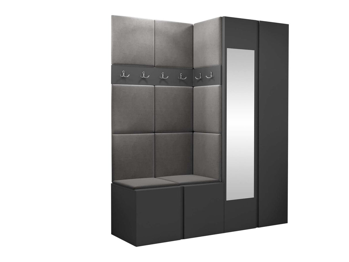 Előszoba garnitúra ORION XII (Tavasz XII), Keret színe: Grafit, Puha falpanel színe: Manila 16