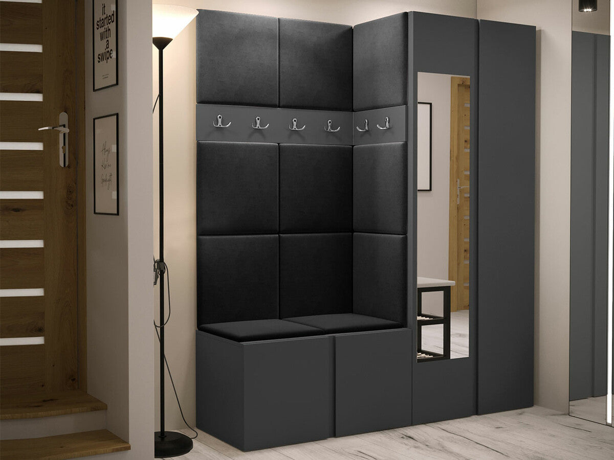 Előszoba garnitúra ORION XII (Tavasz XII), Keret színe: Grafit, Puha falpanel színe: Manila 18