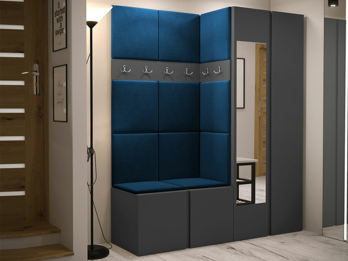 Előszoba garnitúra ORION XII (Tavasz XII), Keret színe: Grafit, Puha falpanel színe: Manila 26