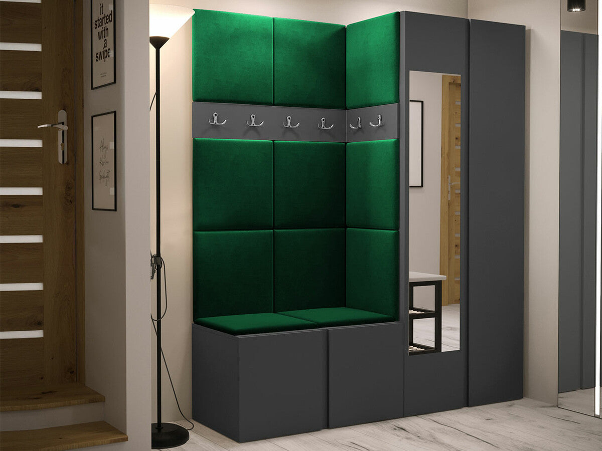 Előszoba garnitúra ORION XII (Tavasz XII), Keret színe: Grafit, Puha falpanel színe: Manila 35