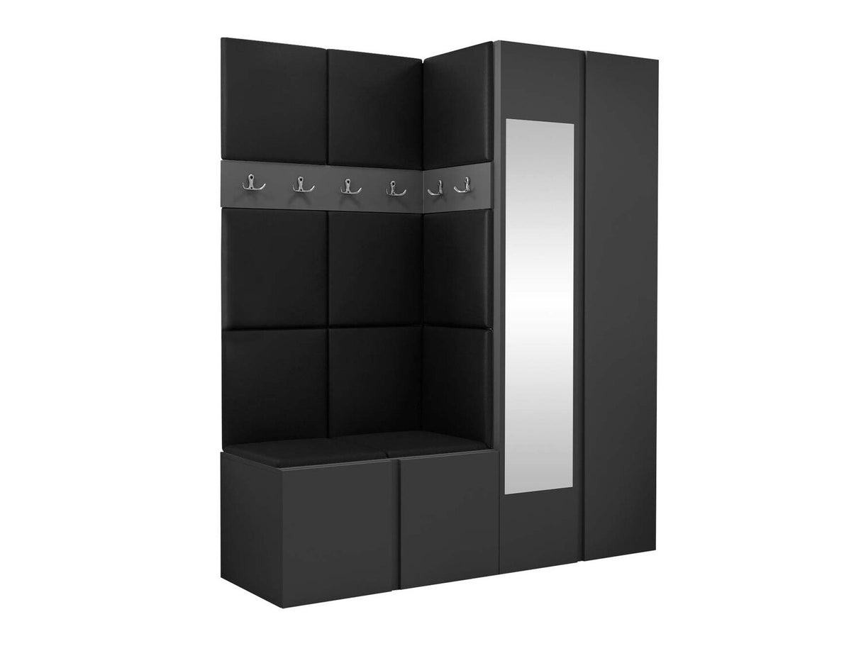 Előszoba garnitúra ORION XII (Tavasz XII), Keret színe: Grafit, Puha falpanel színe: Öko bőr Soft 011