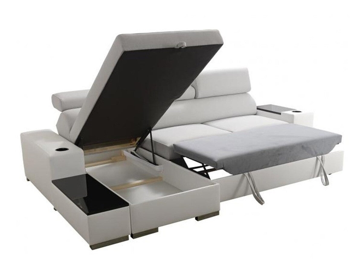 Sarokkanapé PERSEO I MINI, Szín: Öko bőr Soft 011 + Luxo 6601 + Evo 32, Változatok: Balos