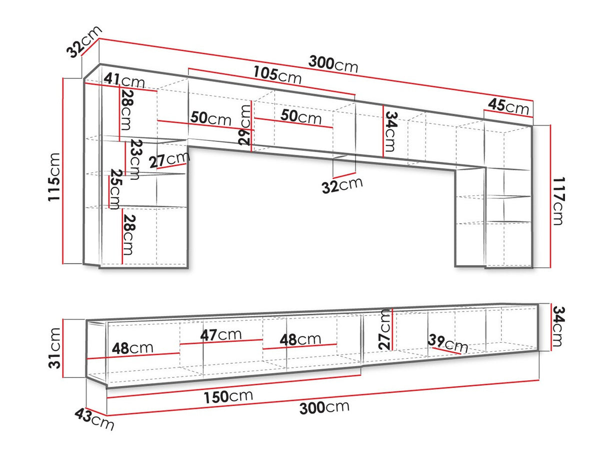 Nappali szett Calabrini (Bralani I), Szín: Arany tölgy, Led világítás: Igen fehér