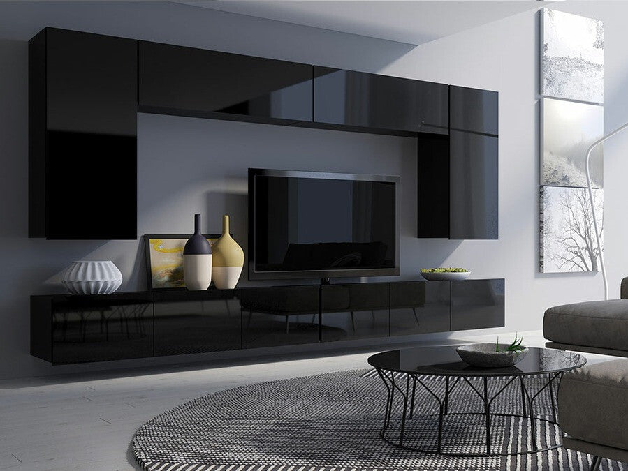 Nappali szett Calabrini (Bralani XIII), Szín: Fekete + Fényes fekete