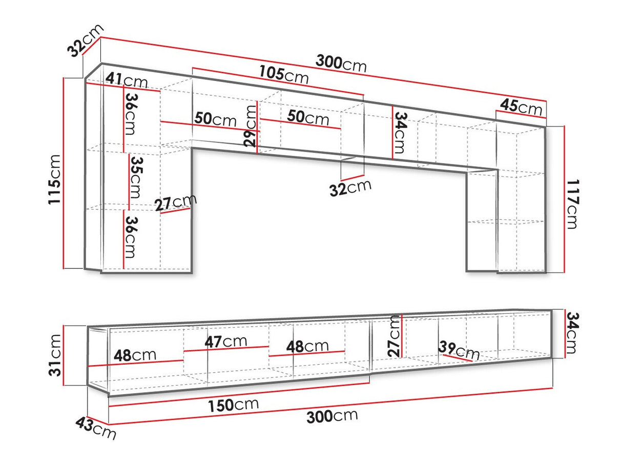 Nappali szett Calabrini (Bralani XIII), Szín: Fekete + Fényes fekete