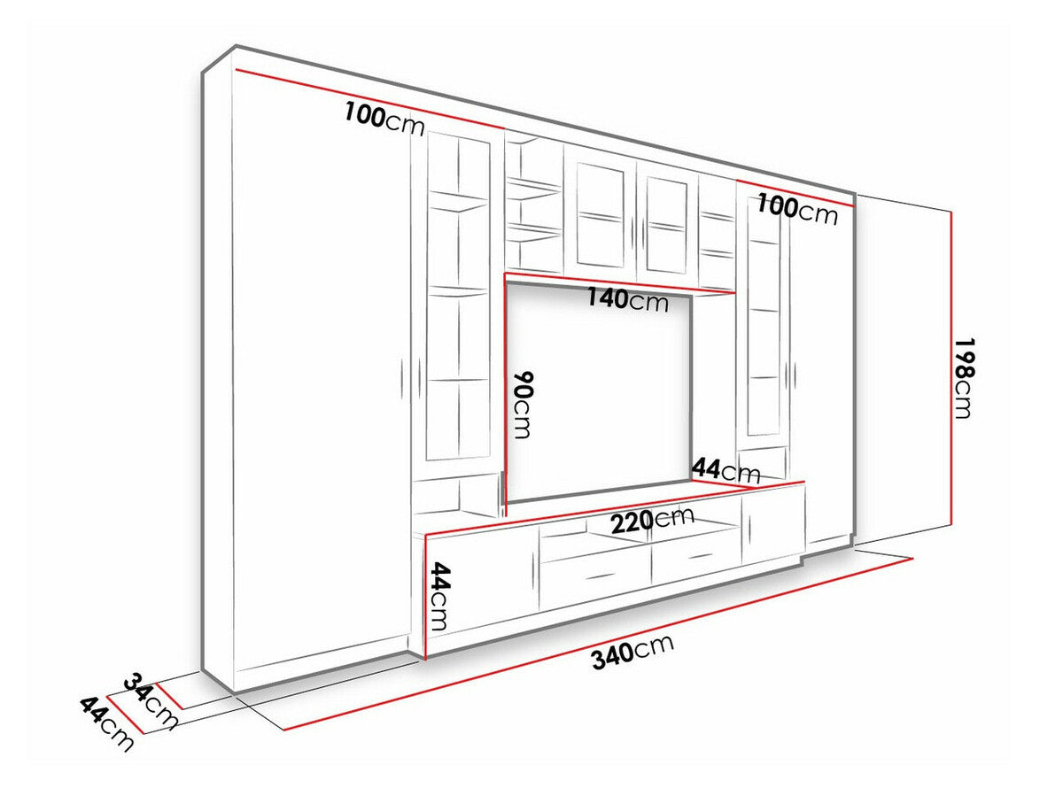 Nappali szett Paris (Marakuja), Led világítás: Igen, Szín: Sonoma tölgy