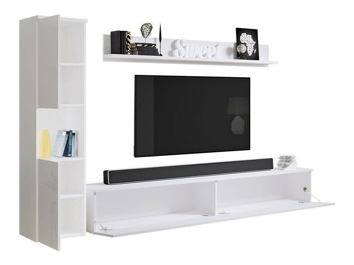 Nappali szett PARIS BR (Bamisio), Szín: Wotan tölgy + Fényes fehér, Led világítás: Igen