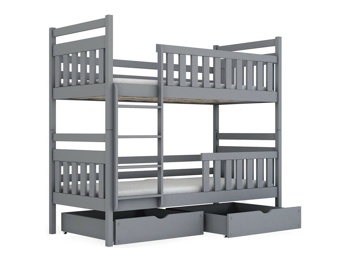 Emeletes ágy MONIKA (William), Szín: Szürke, Alvó felület mérete: 90 x 190 cm