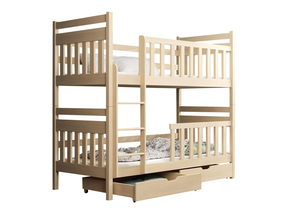Emeletes ágy MONIKA (William), Szín: Fenyő, Alvó felület mérete: 80 x 180 cm