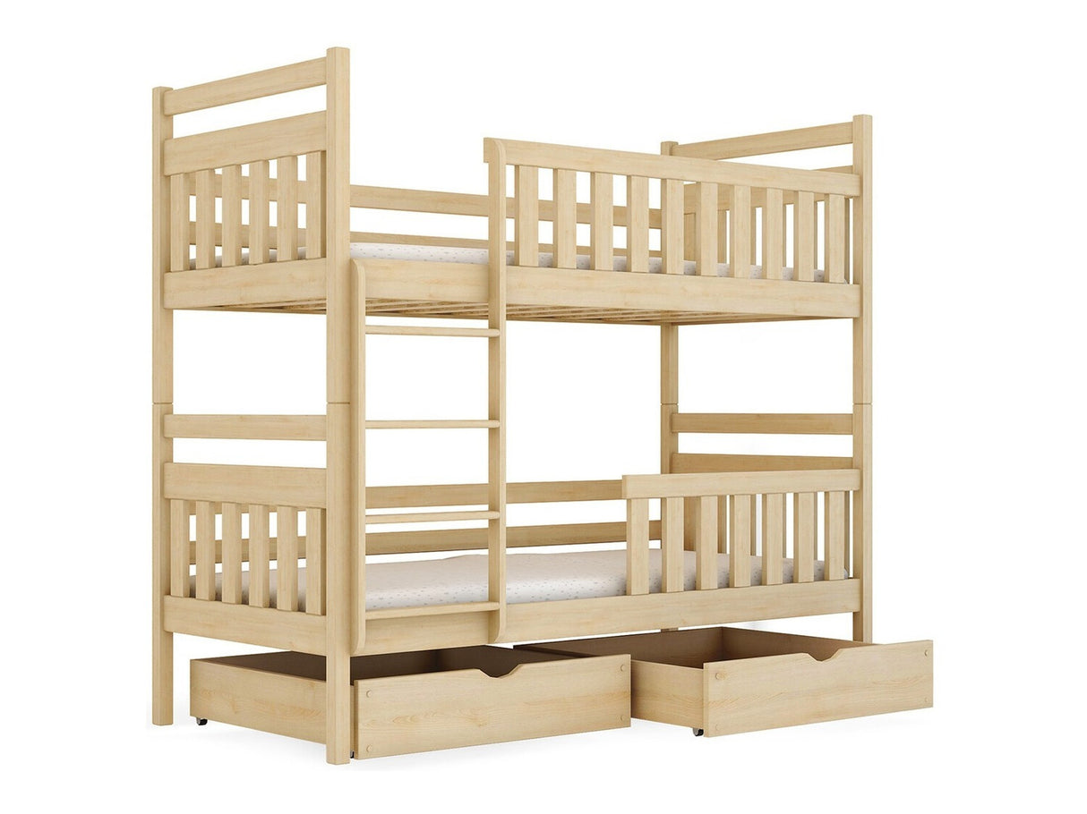 Emeletes ágy MONIKA (William), Szín: Fenyő, Alvó felület mérete: 80 x 180 cm