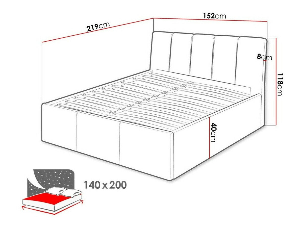 Ágy SENSI (Okavango), Szín: Fresh 13, Alvó felület mérete: 140 x 200 cm