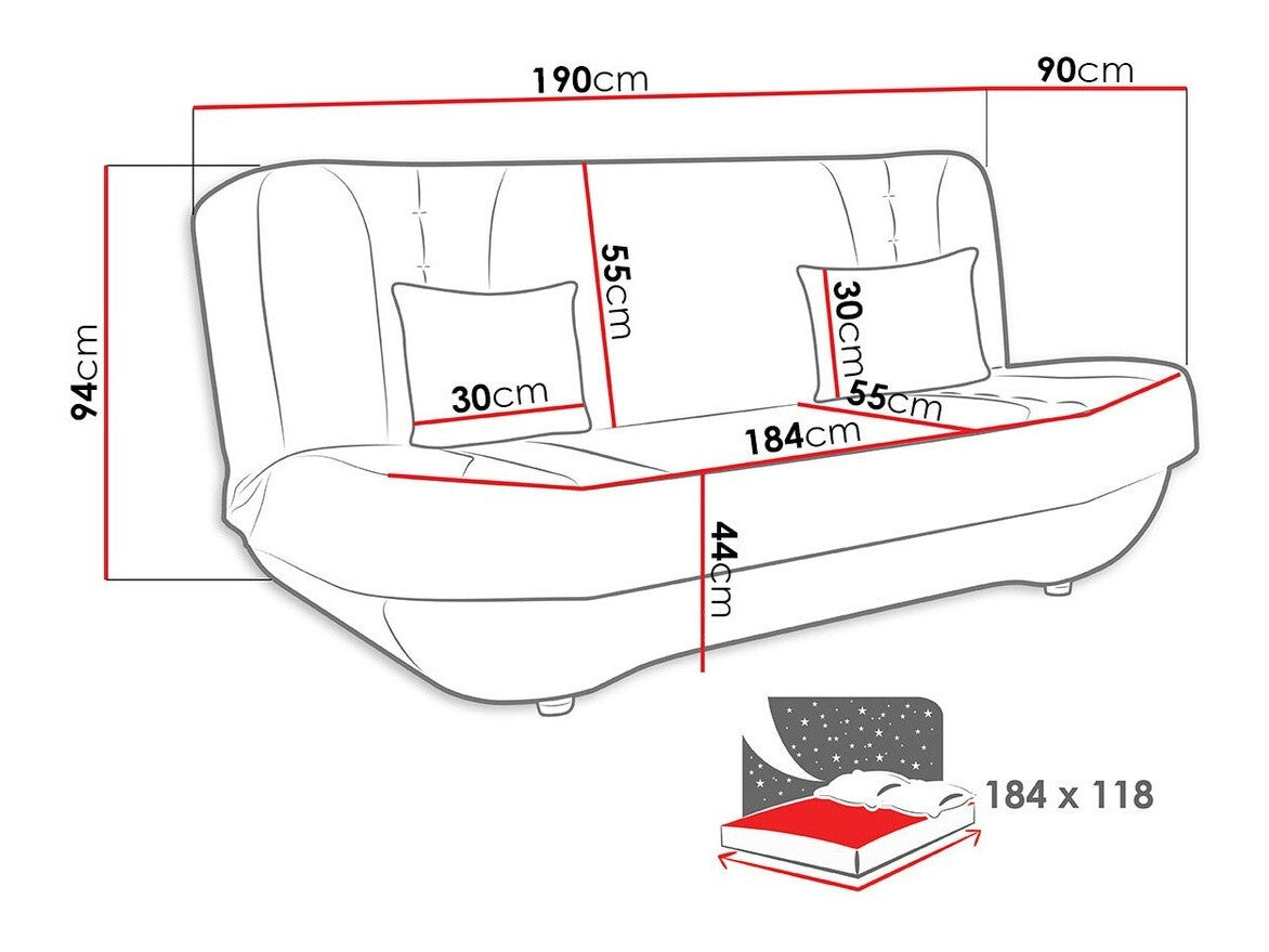 Kanapéágy Pinto (Kreos), Szín: Magic Velvet 2225 + Magic Velvet 2227