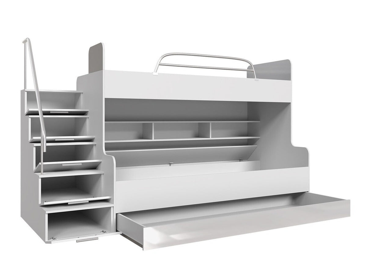 Emeletes ágy RAJ II (Paradise II), Szín: Fehér + Fényes fehér, Változatok: Balos