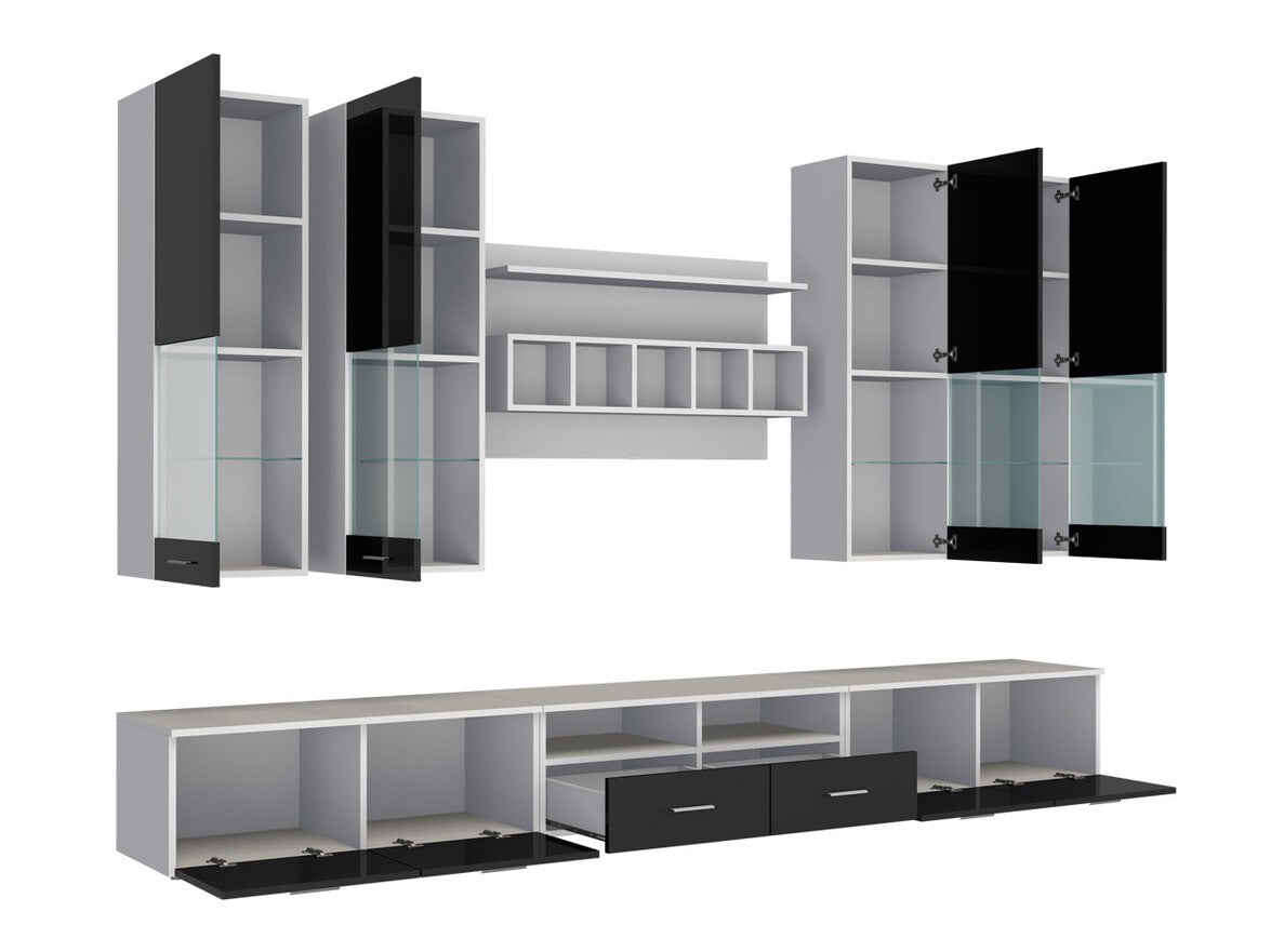 Nappali szett ALFA II (Okta II), Szín: Fehér + Fényes szürke