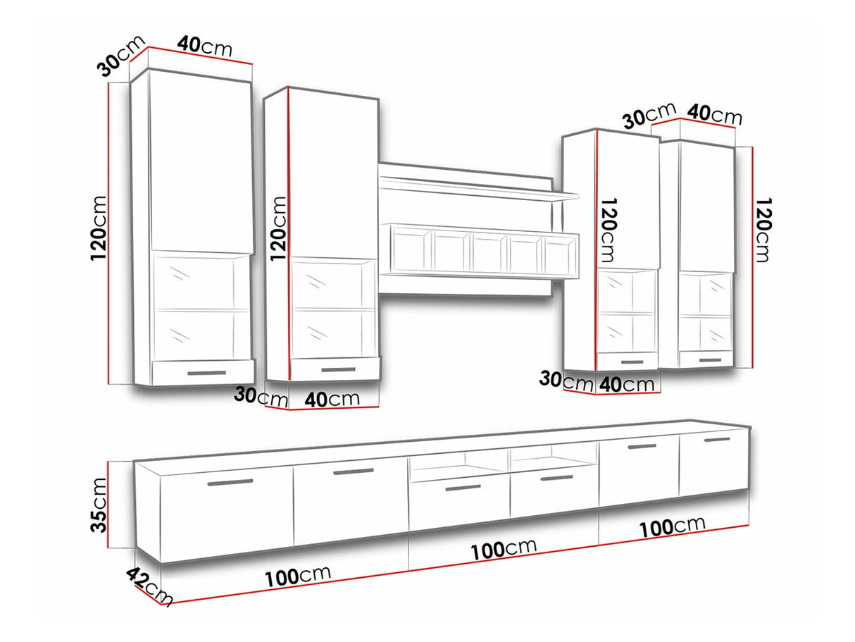 Nappali szett ALFA II (Okta II), Szín: Fehér + Fényes szürke
