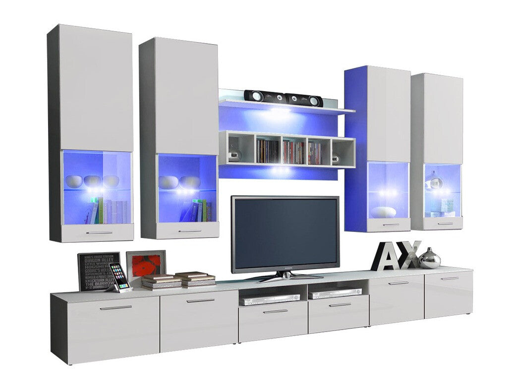 Nappali szett ALFA II (Okta II), Szín: Fehér + Fényes fehér