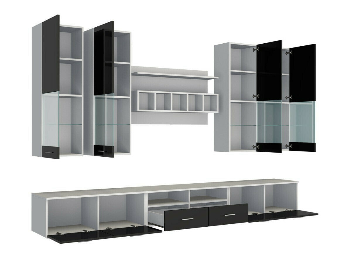 Nappali szett ALFA II (Okta II), Szín: Fehér + Fényes fekete
