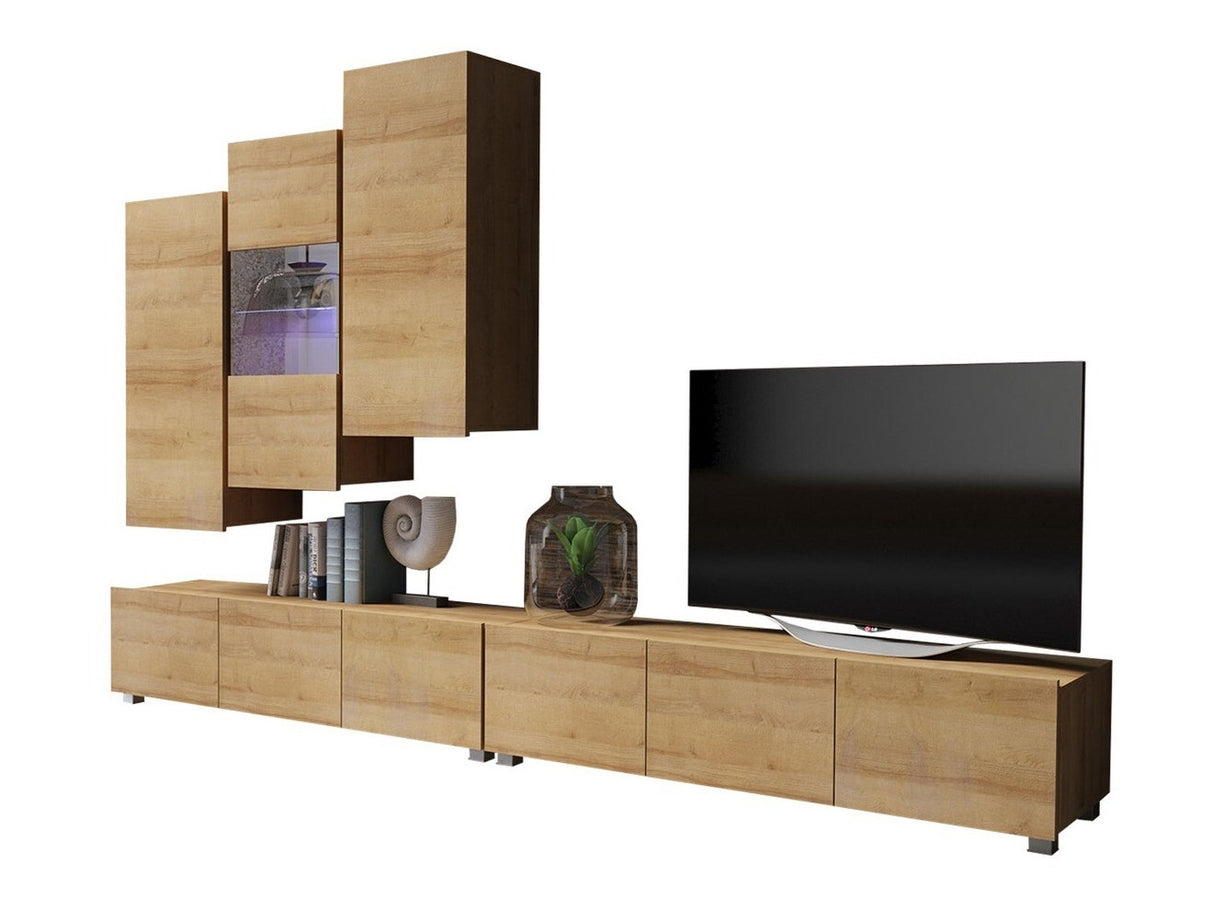 Nappali szett Calabrini (Bralani XVII), Szín: Arany tölgy , Led világítás: Ez kék