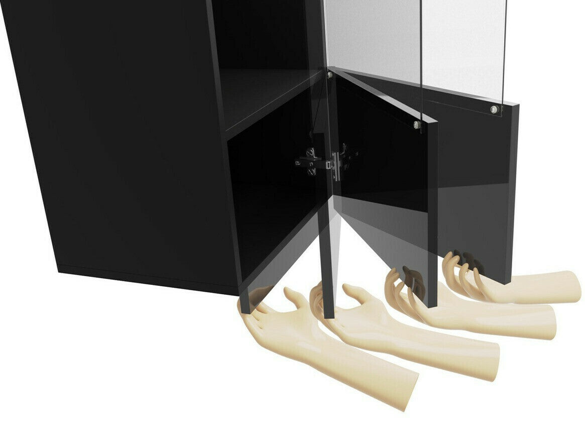 Nappali szett Calabrini (Bralani IV), Led világítás: Ez kék, Szín: Fényes fehér + Fényes fekete