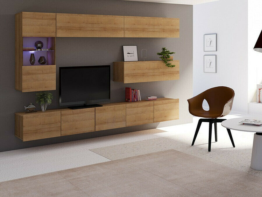 Nappali szett Calabrini (Bralani IV), Szín: Arany tölgy , Led világítás: Nem