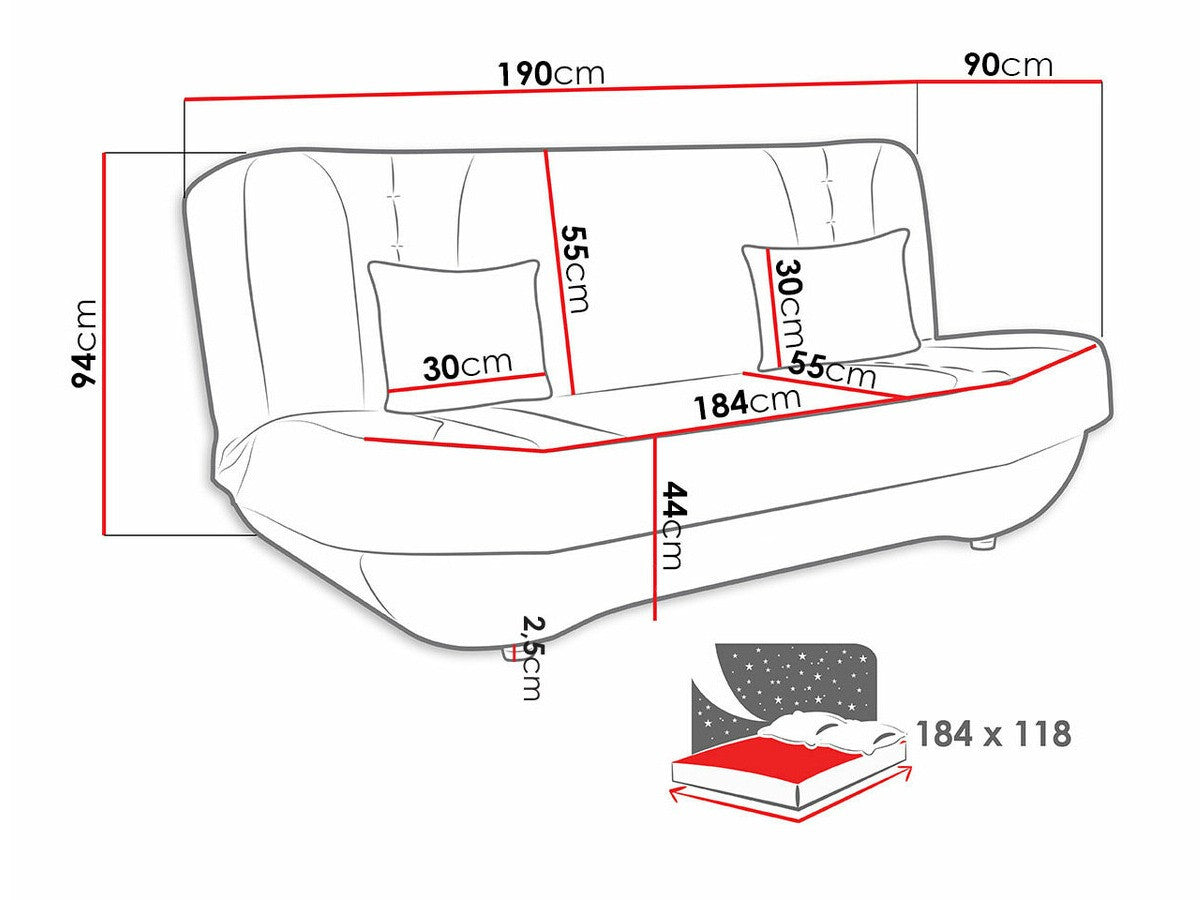Kanapéágy Pinto (Kreos), Szín: Kronos 09 + Kronos 31