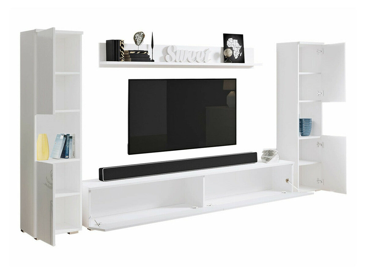 Nappali szett PARIS XL (Bamisio), Szín: Wotan tölgy + Fényes fehér, Led világítás: Igen