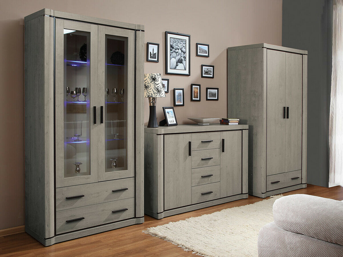 Nappali szett Dallas IV (Xavier) , Szín: Triufel tölgy, Led világítás: Nem, Könyvespolcok: Nem