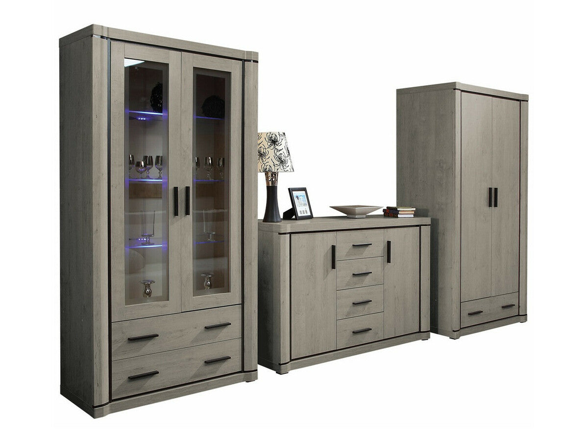 Nappali szett Dallas IV (Xavier) , Szín: Triufel tölgy, Led világítás: Nem, Könyvespolcok: Igen