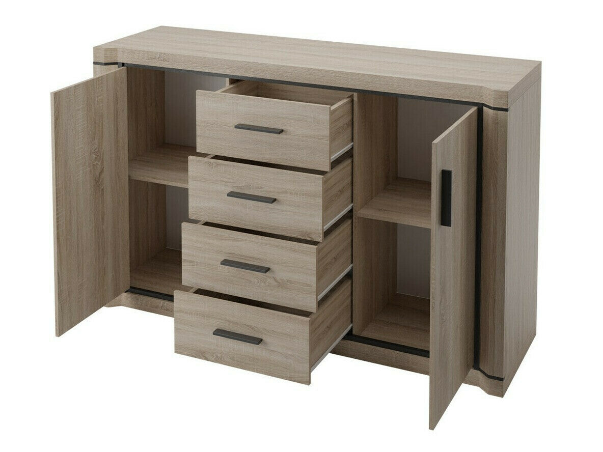 Nappali szett Dallas IV (Xavier) , Szín: Triufel tölgy, Led világítás: Nem, Könyvespolcok: Igen