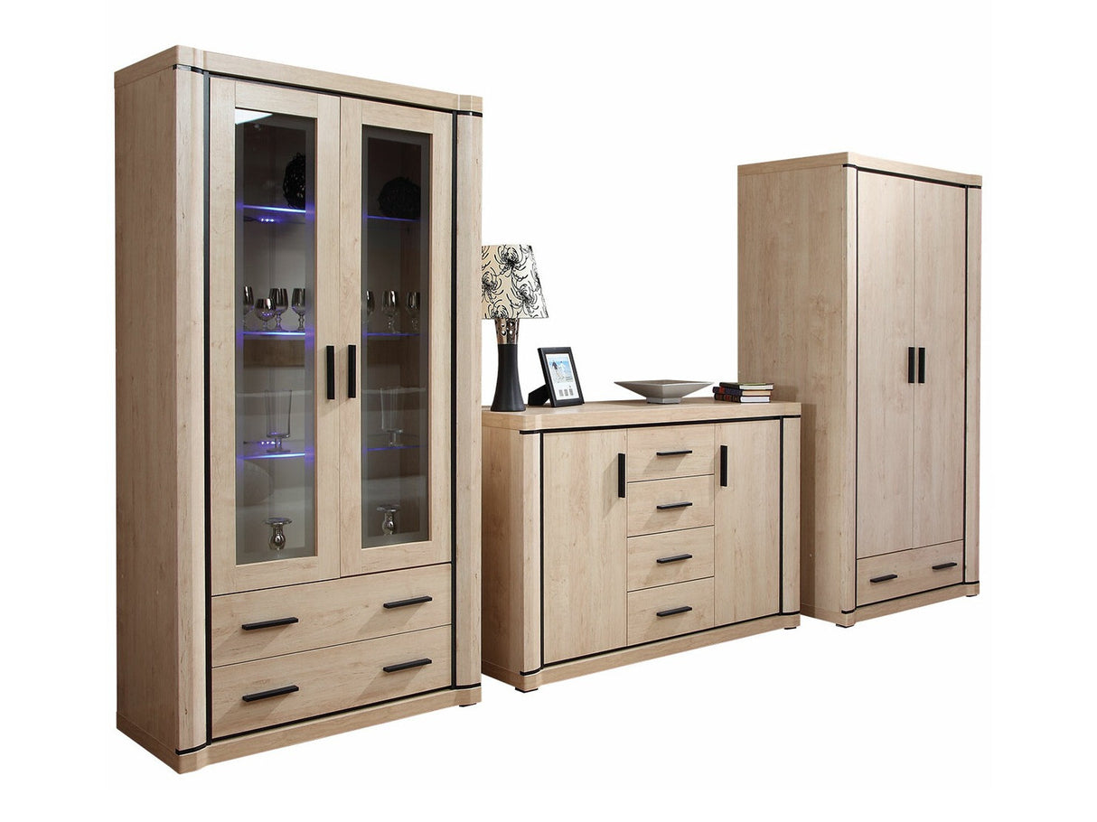 Nappali szett Dallas IV (Xavier) , Szín: Sonoma tölgy, Led világítás: Nem, Könyvespolcok: Nem