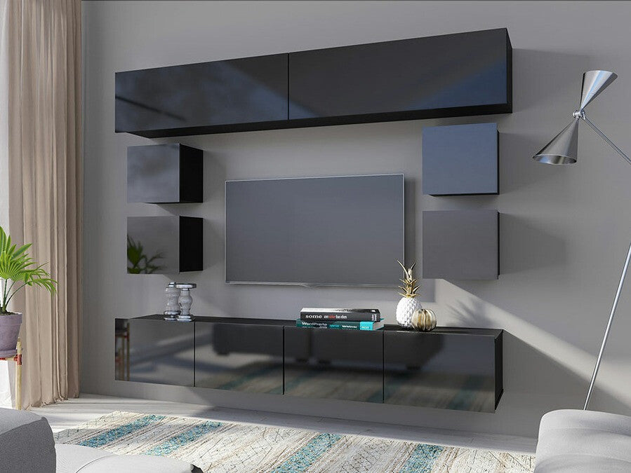 Nappali szett Calabrini ( Bralani XVI), Szín: Fekete + Fényes fekete