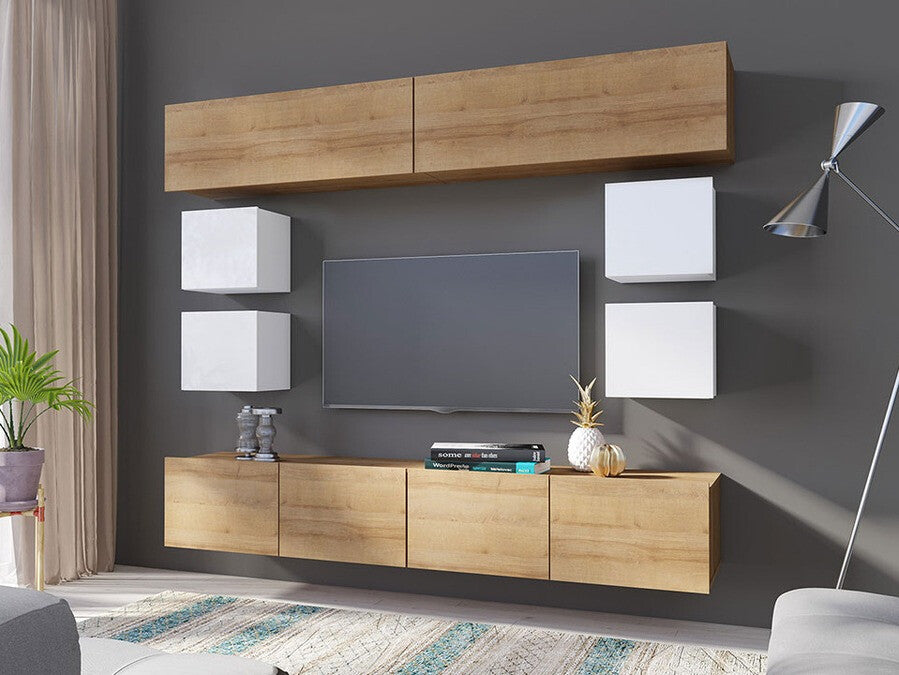 Nappali szett Calabrini ( Bralani XVI), Szín: Arany tölgy + Fehér + Fényes fehér