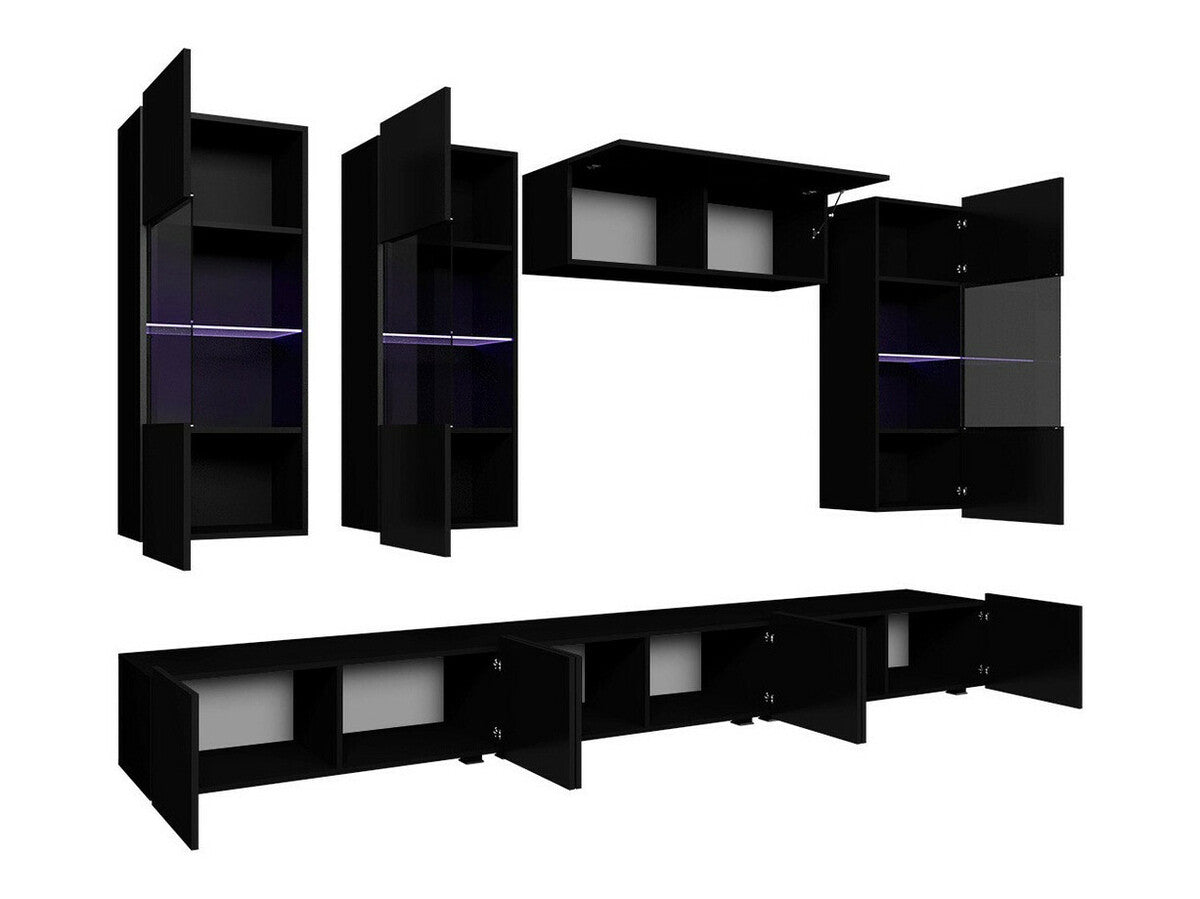 Nappali szett Calabrini (Bralani XI), Led világítás: Ez kék, Szín: Fényes fehér