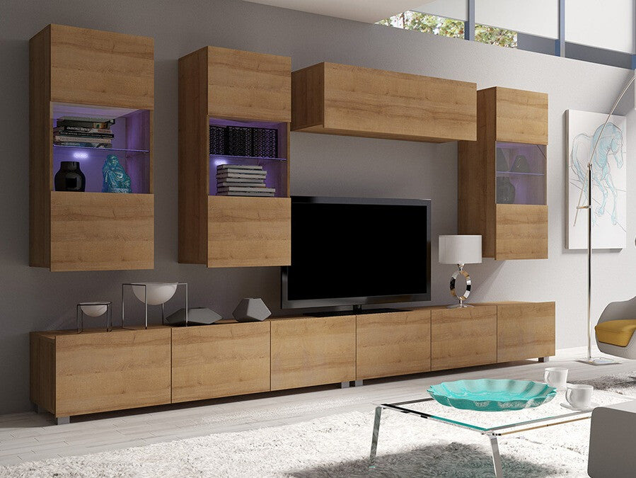 Nappali szett Calabrini (Bralani XI), Szín: Arany tölgy , Led világítás: Nem