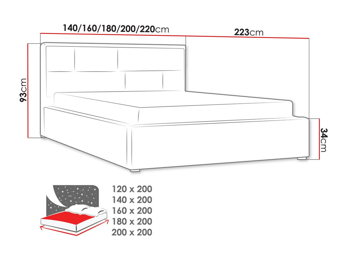 Ágy Deco (Nido), Alvó felület mérete: 180 x 200 cm, Szín: Victoria 14 866
