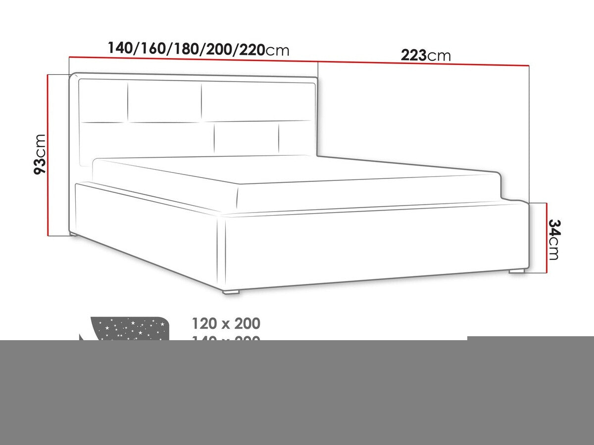 Ágy Deco (Nido), Alvó felület mérete: 180 x 200 cm, Szín: Victoria 14 864