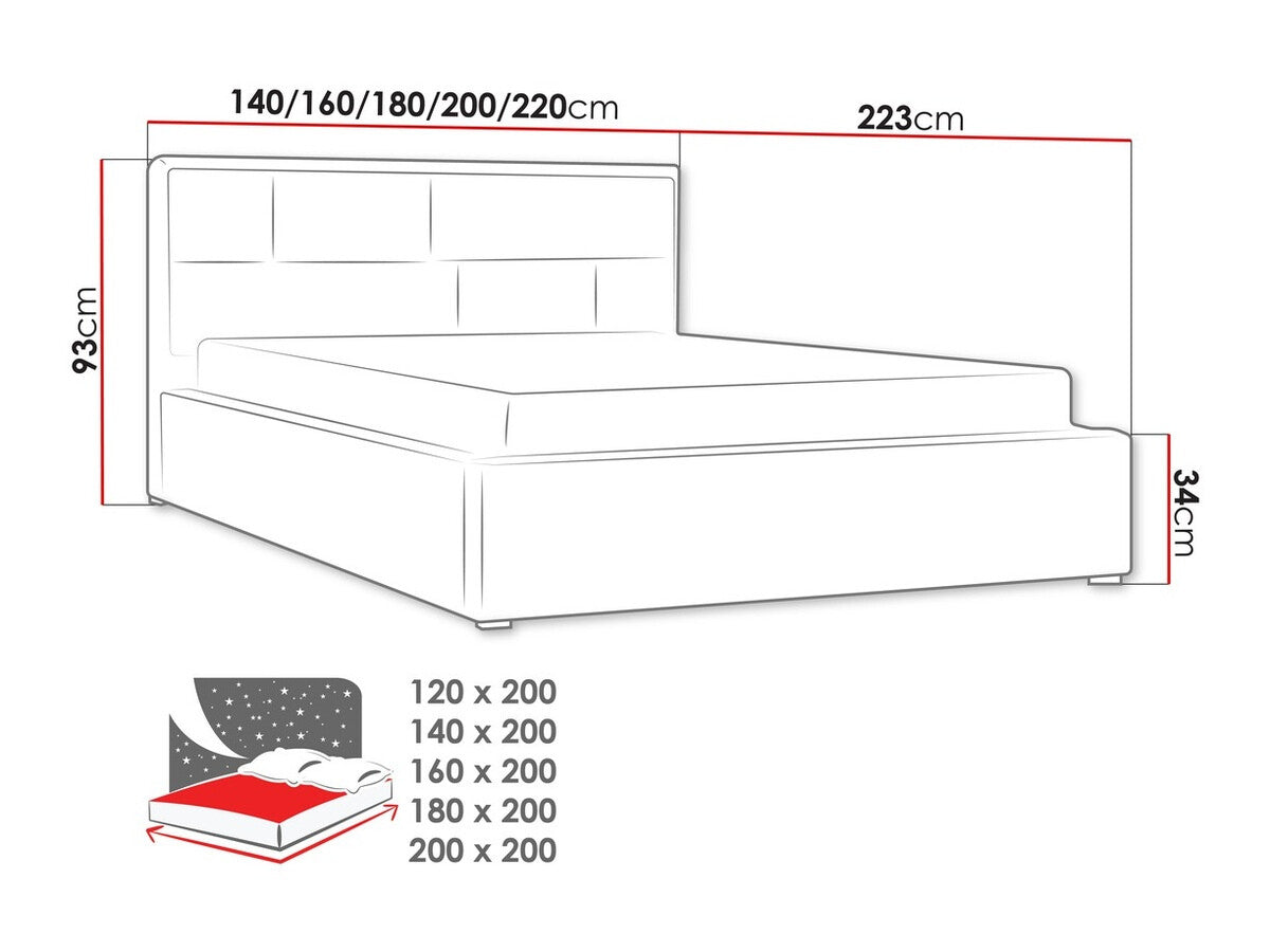 Ágy Deco (Nido), Alvó felület mérete: 180 x 200 cm, Szín: Victoria 14 869